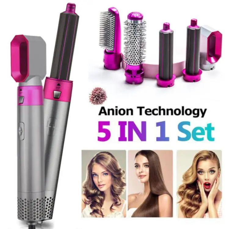 5 In 1 Hair Dryer Brush Electric Blow Dryer Hair Comb Curling Brush Kit Straightener