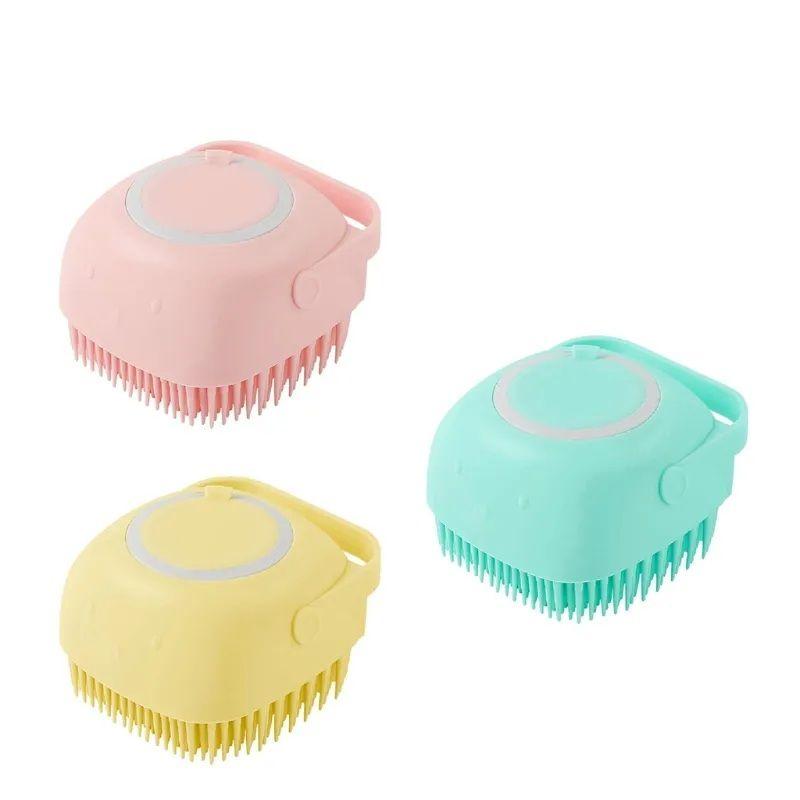 Silicon Bath Body Brush, Exfoliating Body Scurb Brush with Soap Dispenser, 2 in 1 Ultra Soft Bath Sponge Shower Brush and Body Massager