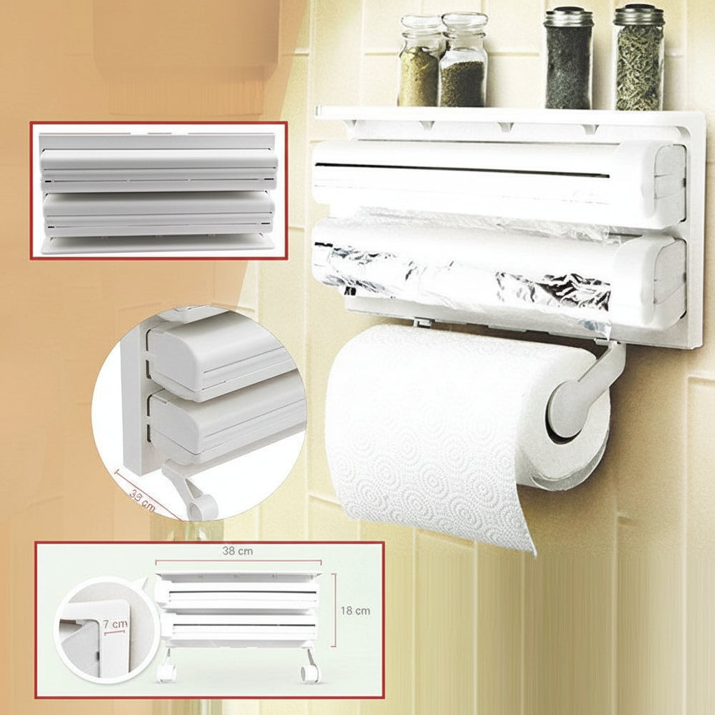 4in1 Tissue Dispenser Towel Paper Napkin Tissue and Wrap Holder