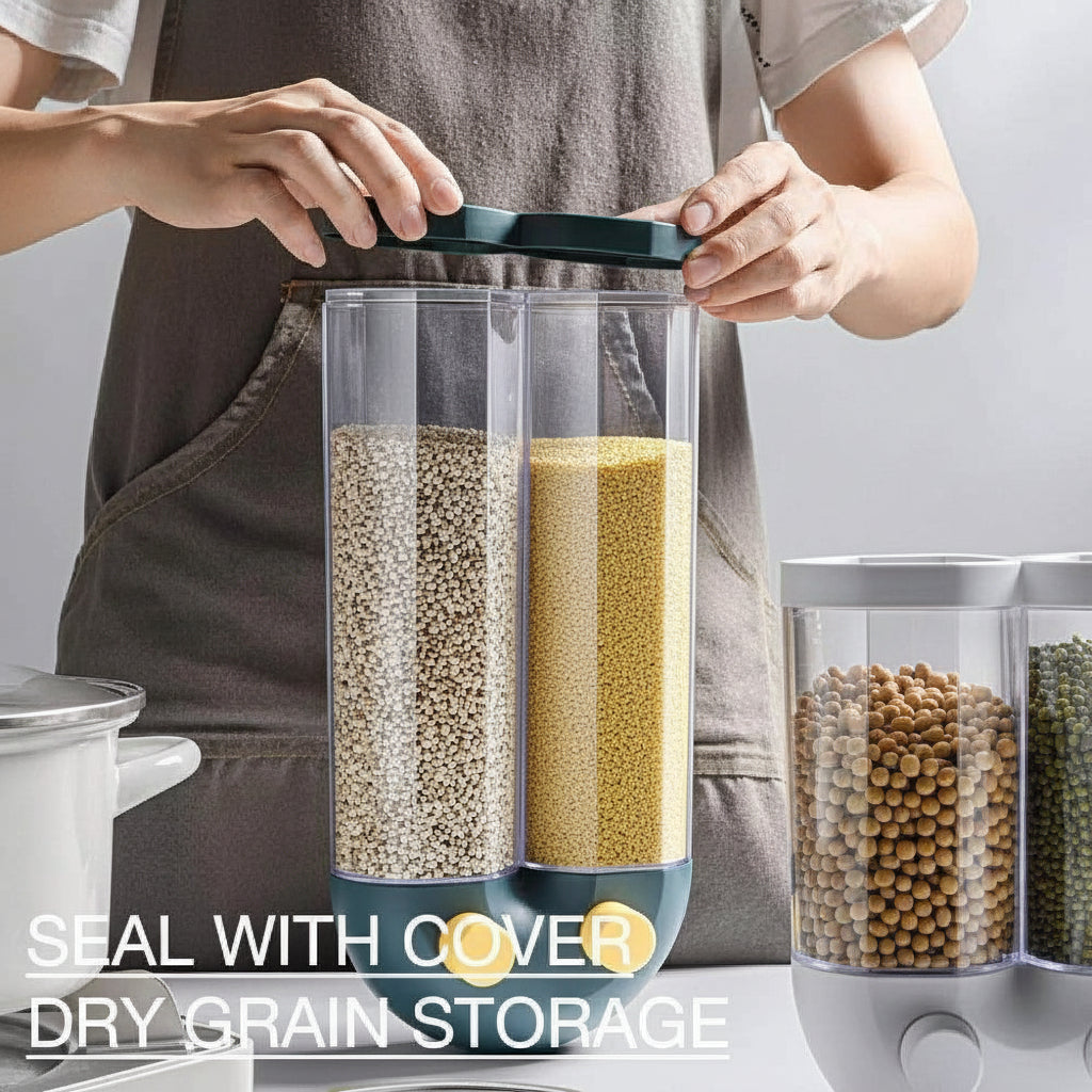 Dispenser Tank Pusher Type Wall Mounted Cereal Storage Tank