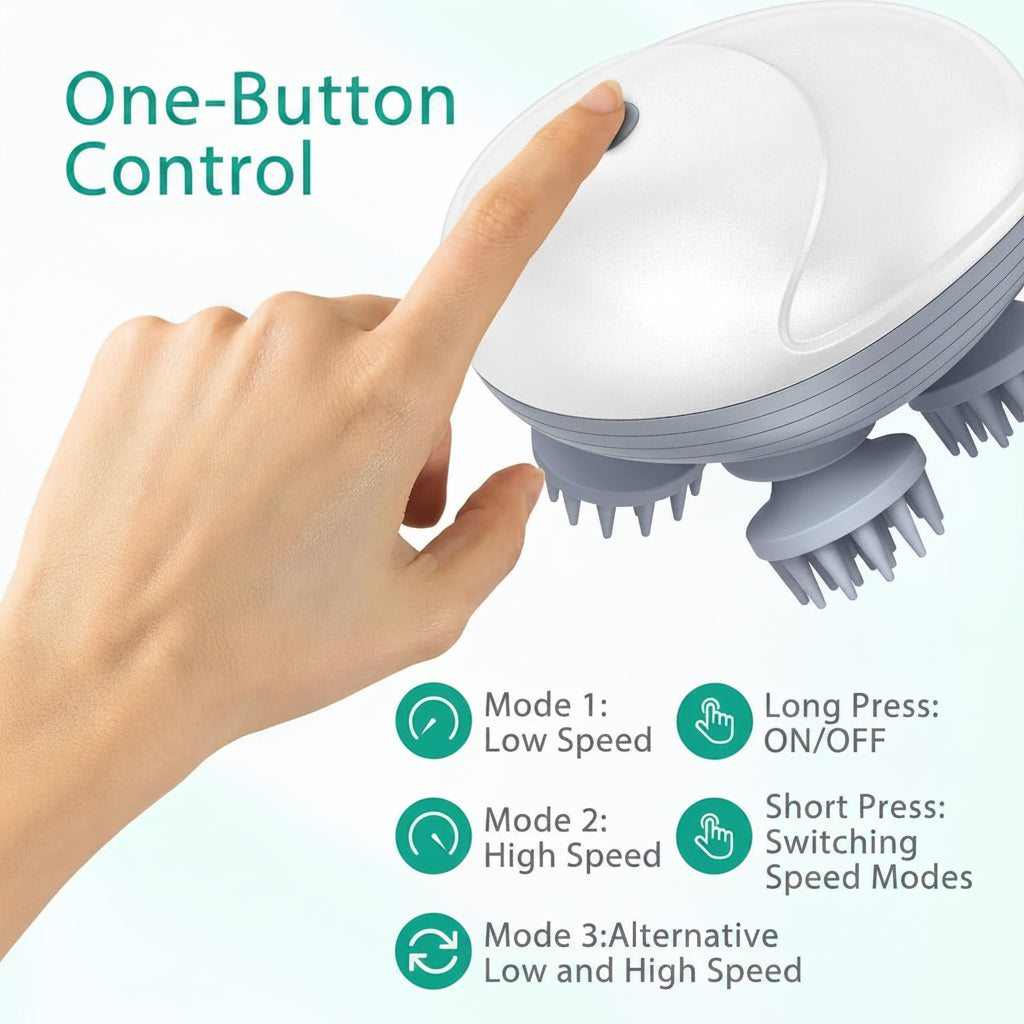 Electric Scalp Massager 4 Head Hair & Scalp Massage Brush