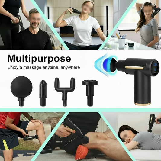 Professional Deep Tissue Massage Gun High Torque Muscle Relaxer Portable Ergonomic Design Ultra Compact Fashionable Perfect for Back Neck Day Gift Relieves Body Fatigue Improves Skin Smoothness