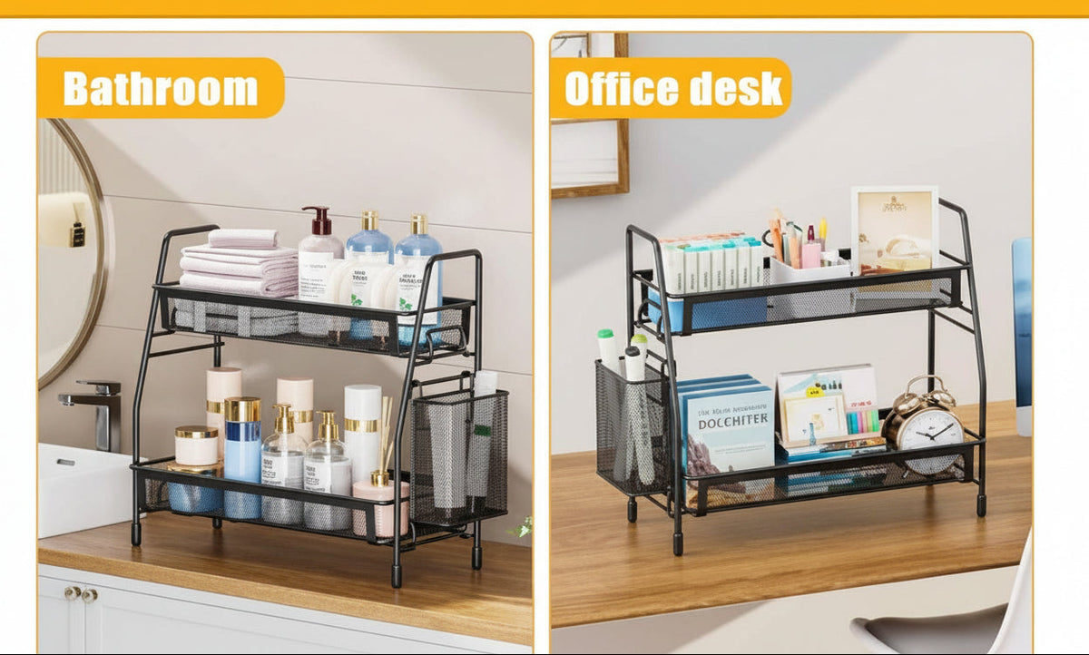 Black Stainless Steel Storage Organizer