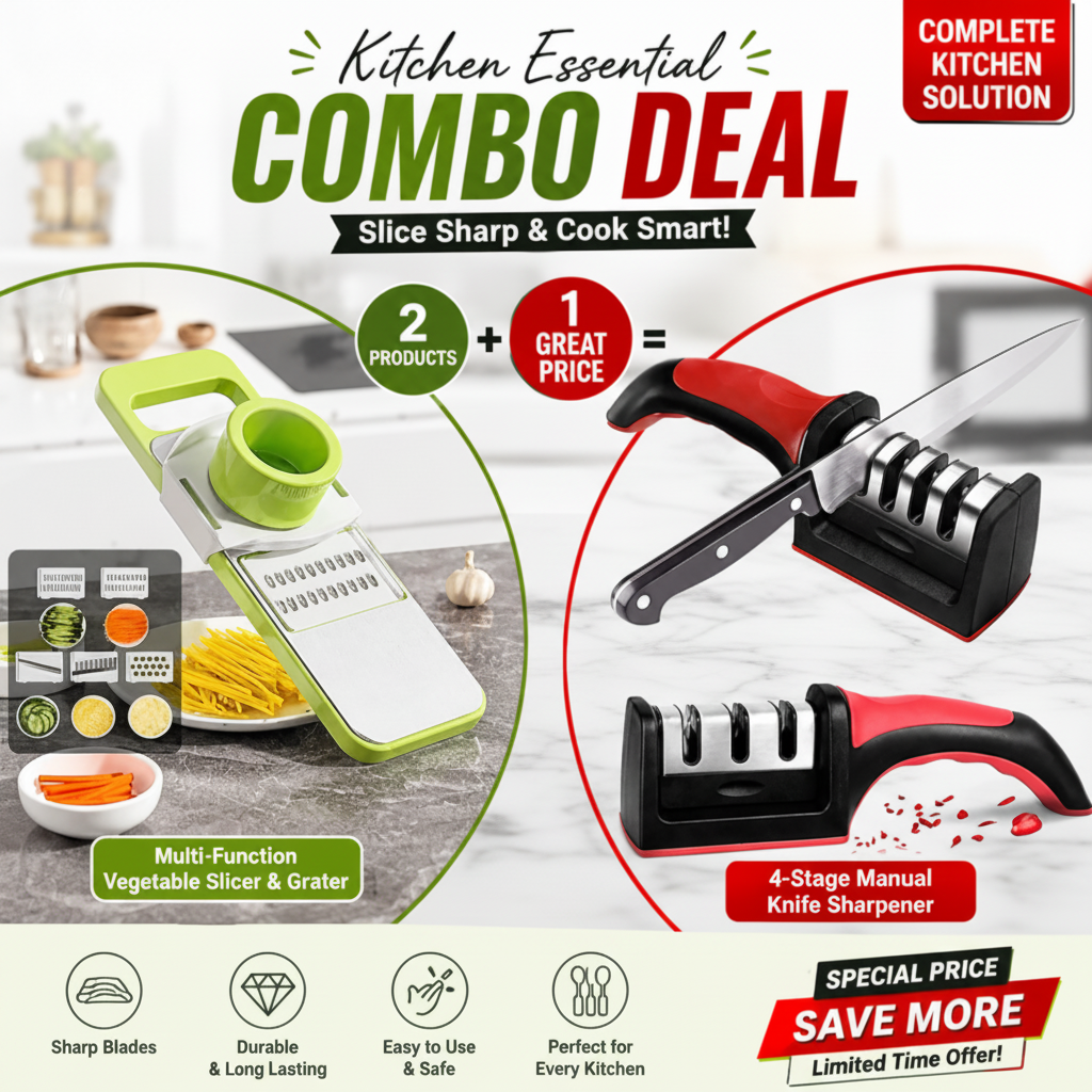 2-in-1 Kitchen Slicer & Knife Sharpener Combo Deal