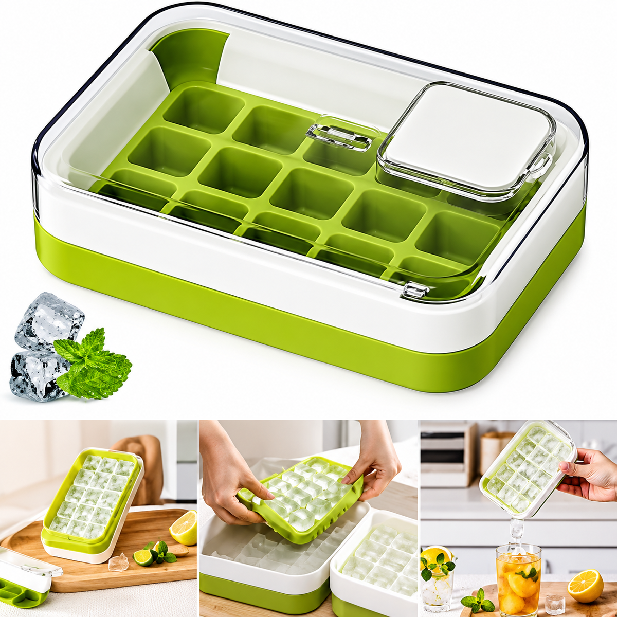 Ice Cube Maker with Cover Easy to Make 15 Ice Perfect for Home Parties Festivals