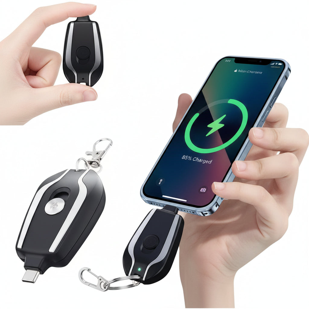 Android Keychain Phone Charger Emergency Power Banks Retractable Plug Power Fast Charging