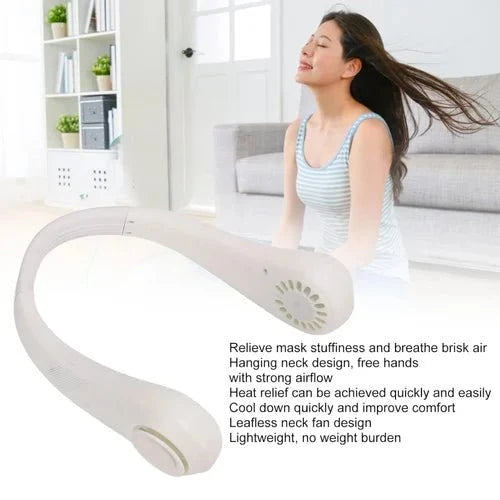 Neck Fan Portable Bladeless neck fans rechargeable USB Cooling Fan Super Strong hanging neck fan Portable Personal Fan Super Quiet Fan Dual Cooling Fan Summer Fan for Outdoor Sports Home Office Travel