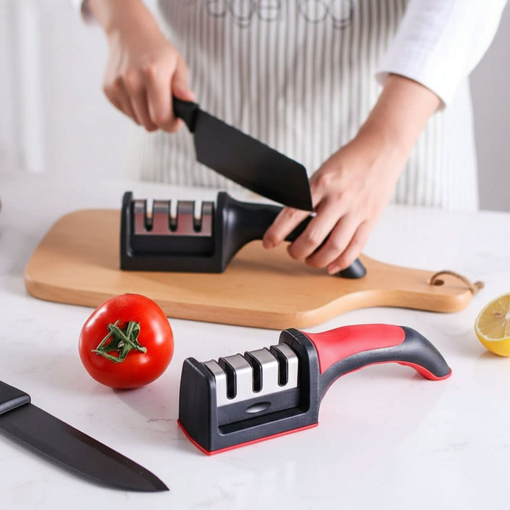 Household Knife Sharpener Kitchen Multi Functional Three Section Cutter Diamond Cutter Sharpening