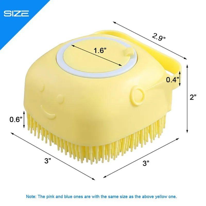 Silicon Bath Body Brush, Exfoliating Body Scurb Brush with Soap Dispenser, 2 in 1 Ultra Soft Bath Sponge Shower Brush and Body Massager
