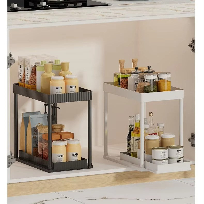 Multi-Functional Kitchen Shelf | Nail-Free Installation | Rust-Proof Carbon Steel Organizer | Waterproof & Strong Load-Bearing |