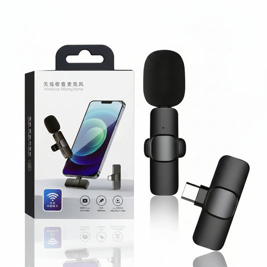 Wireless MIC K8 MICROPHONE Vlogging Mic with Microphone Accessories Video for Type C Android, IOS Lightining & 3.5mm Jack