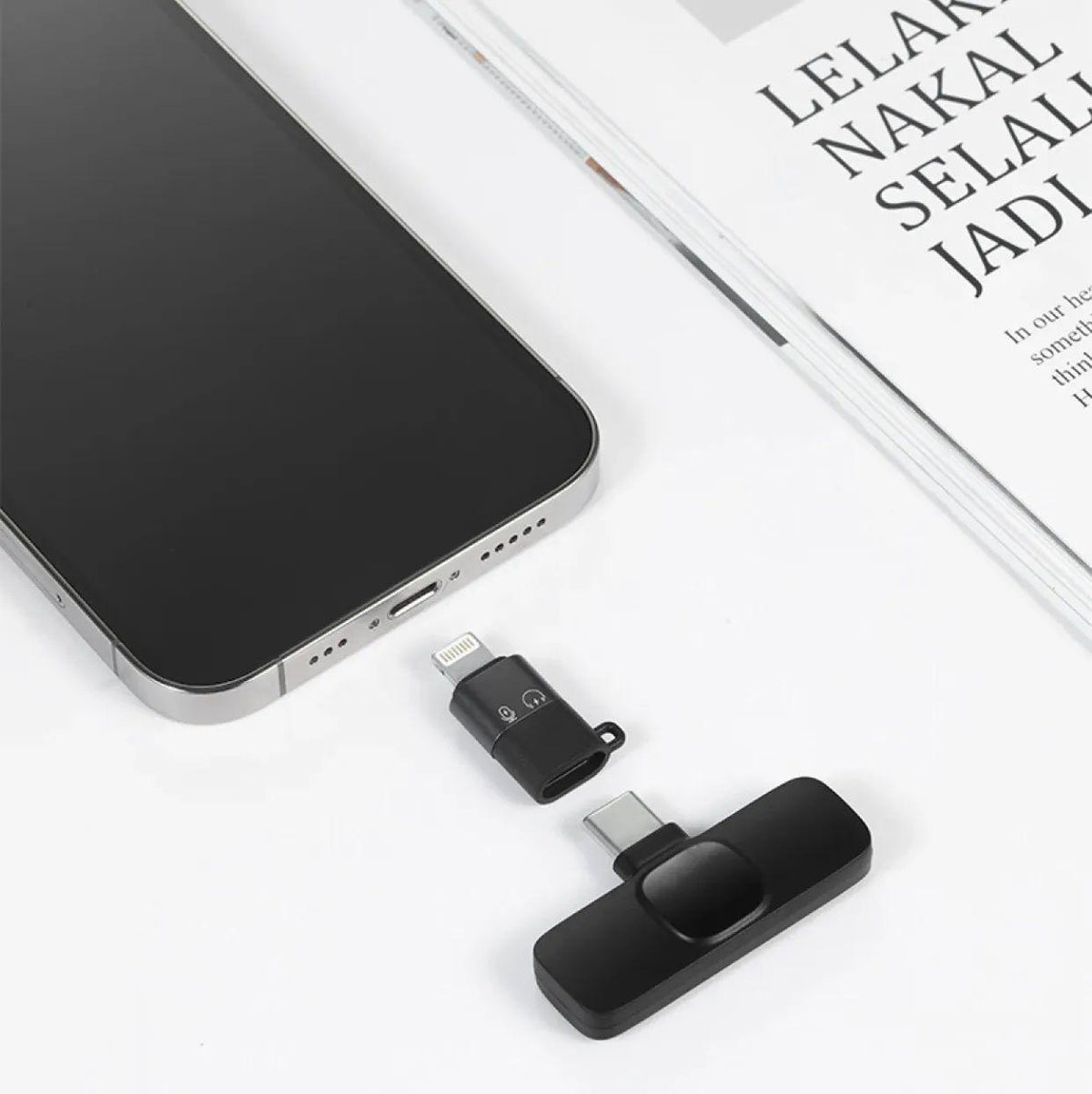 Wireless MIC K8 MICROPHONE Vlogging Mic with Microphone Accessories Video for Type C Android, IOS Lightining & 3.5mm Jack