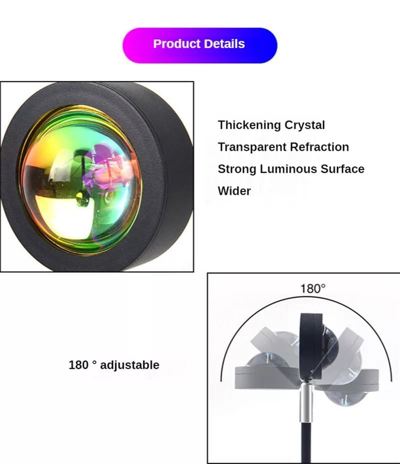 3-in-1 Sunset Light lamp Sunset Projection lamp