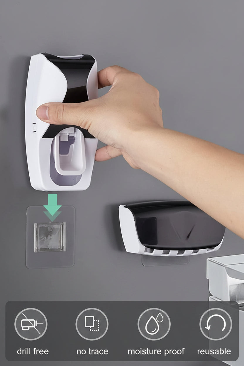 Toothpaste Dispenser & Brush Holder
