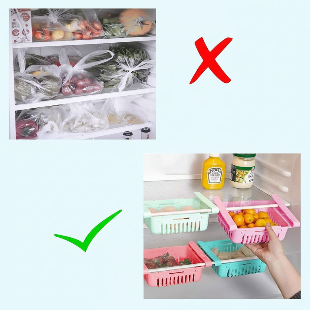 Adjustable Fridge Storage Basket
