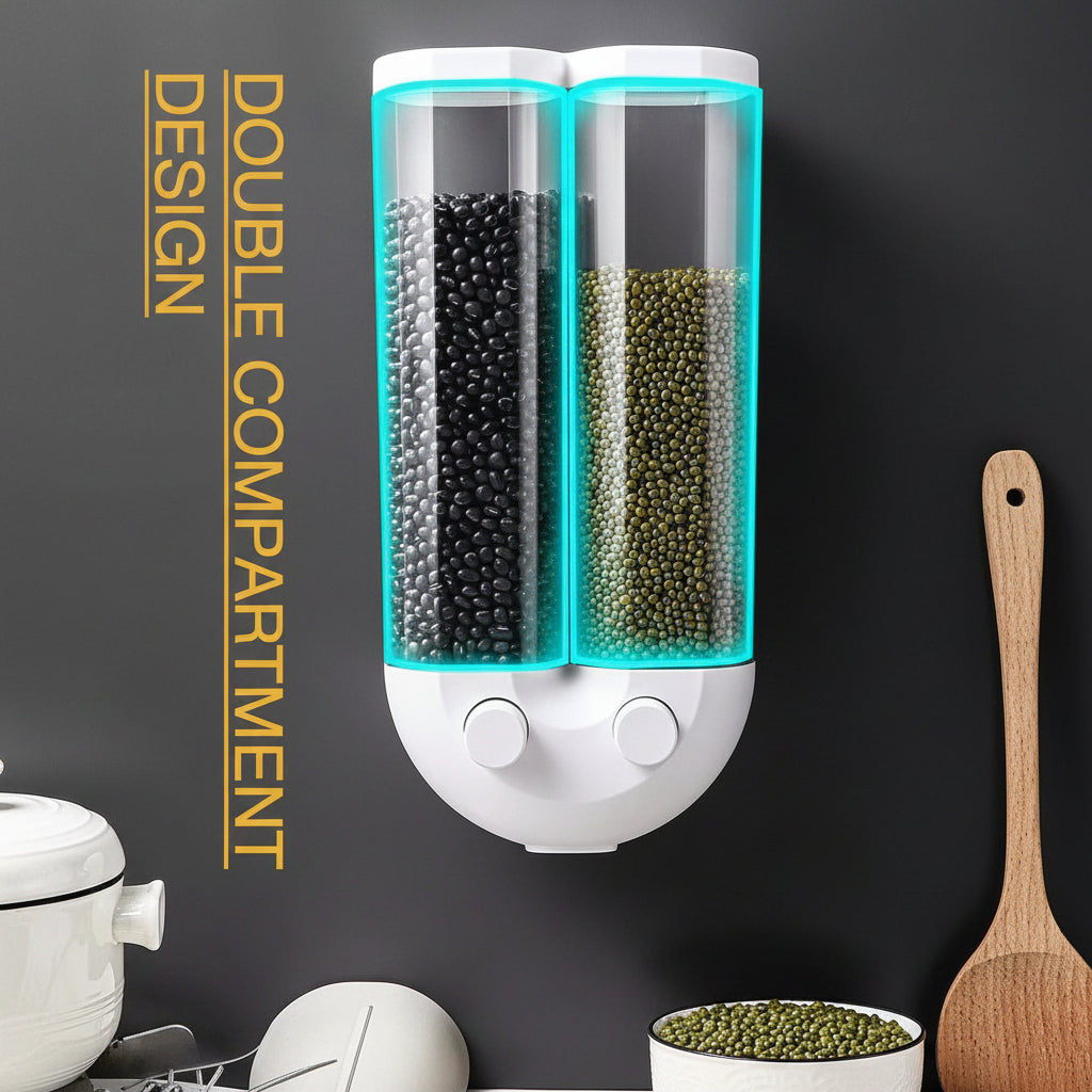 Dispenser Tank Pusher Type Wall Mounted Cereal Storage Tank