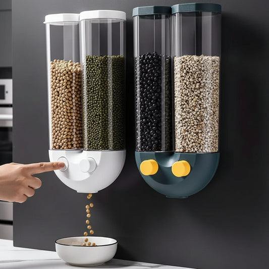 Dispenser Tank Pusher Type Wall Mounted Cereal Storage Tank