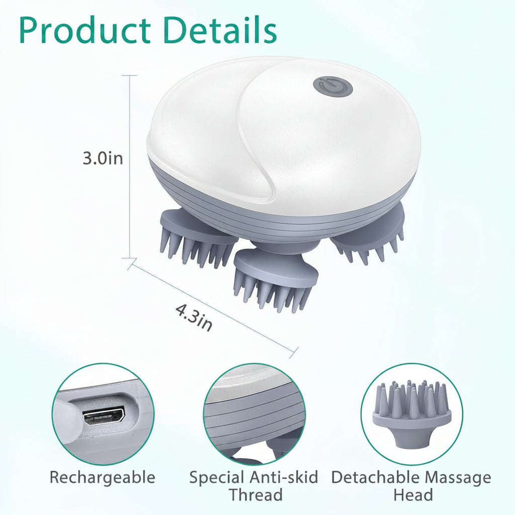 Electric Scalp Massager 4 Head Hair & Scalp Massage Brush