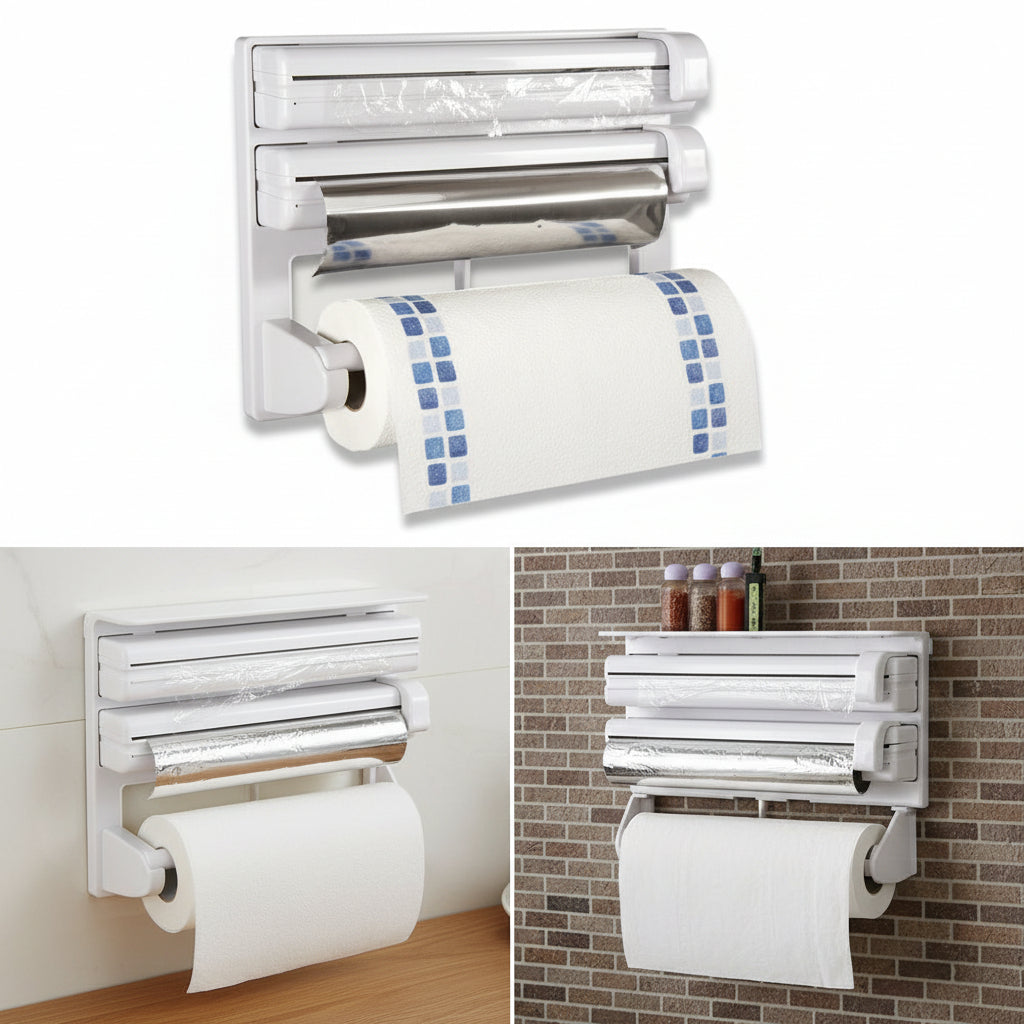 4in1 Tissue Dispenser Towel Paper Napkin Tissue and Wrap Holder