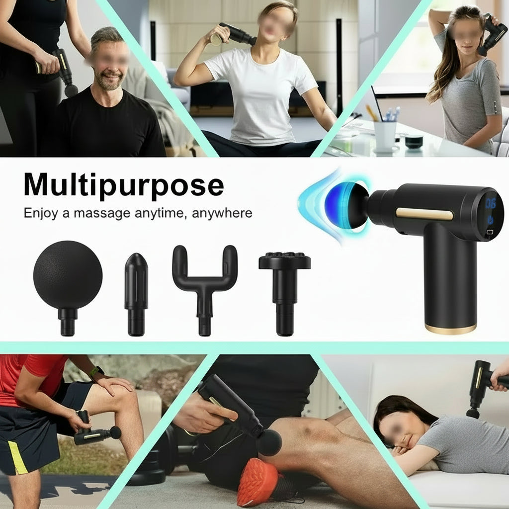 Professional Deep Tissue Massage Gun High Torque Muscle Relaxer Portable Ergonomic Design Ultra Compact Fashionable Perfect for Back Neck Day Gift Relieves Body Fatigue Improves Skin Smoothness