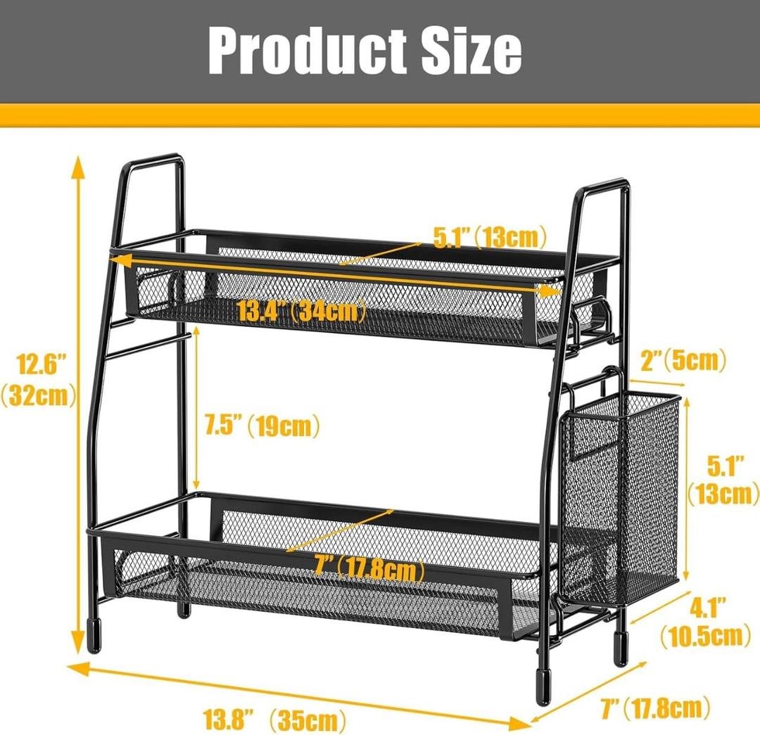 Black Stainless Steel Storage Organizer