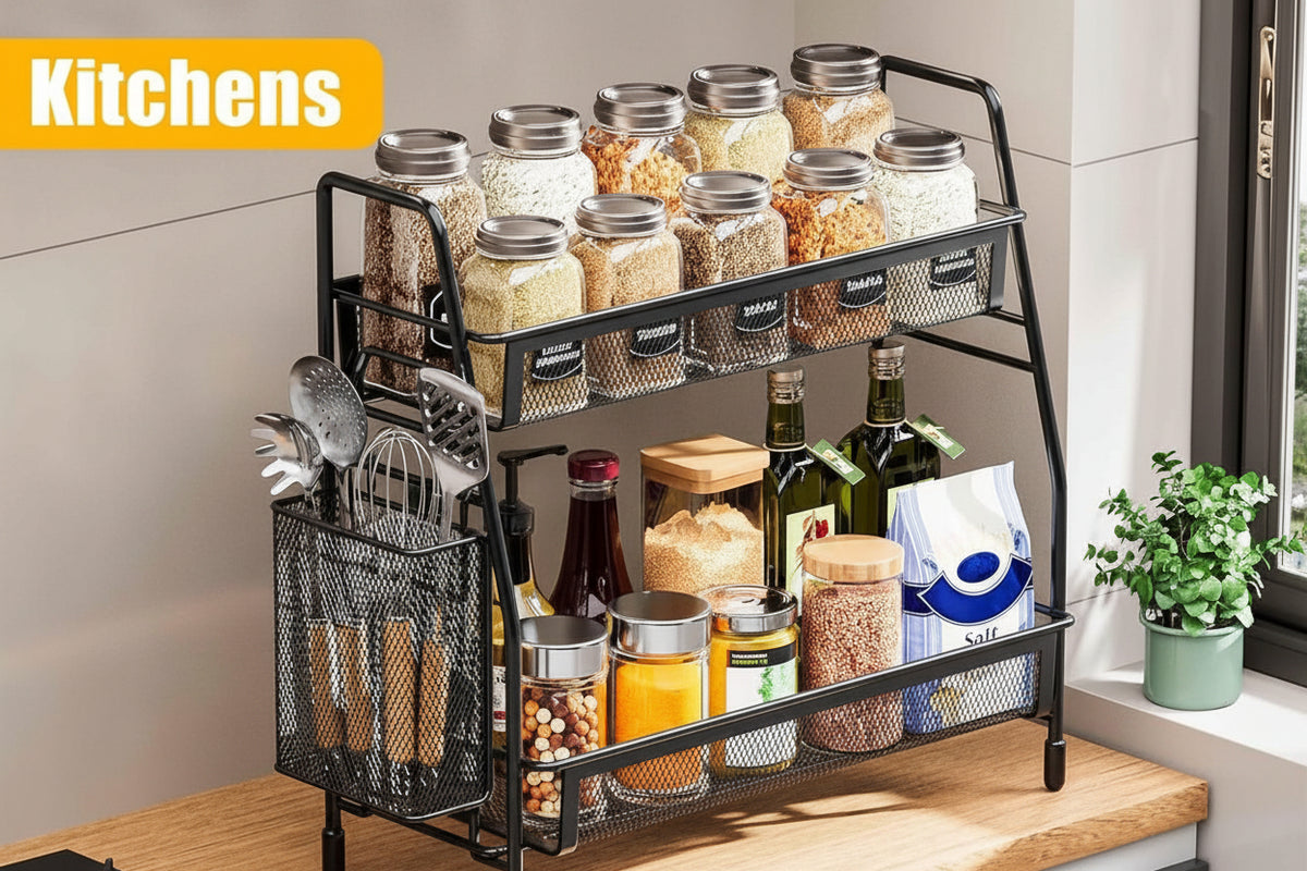 Black Stainless Steel Storage Organizer