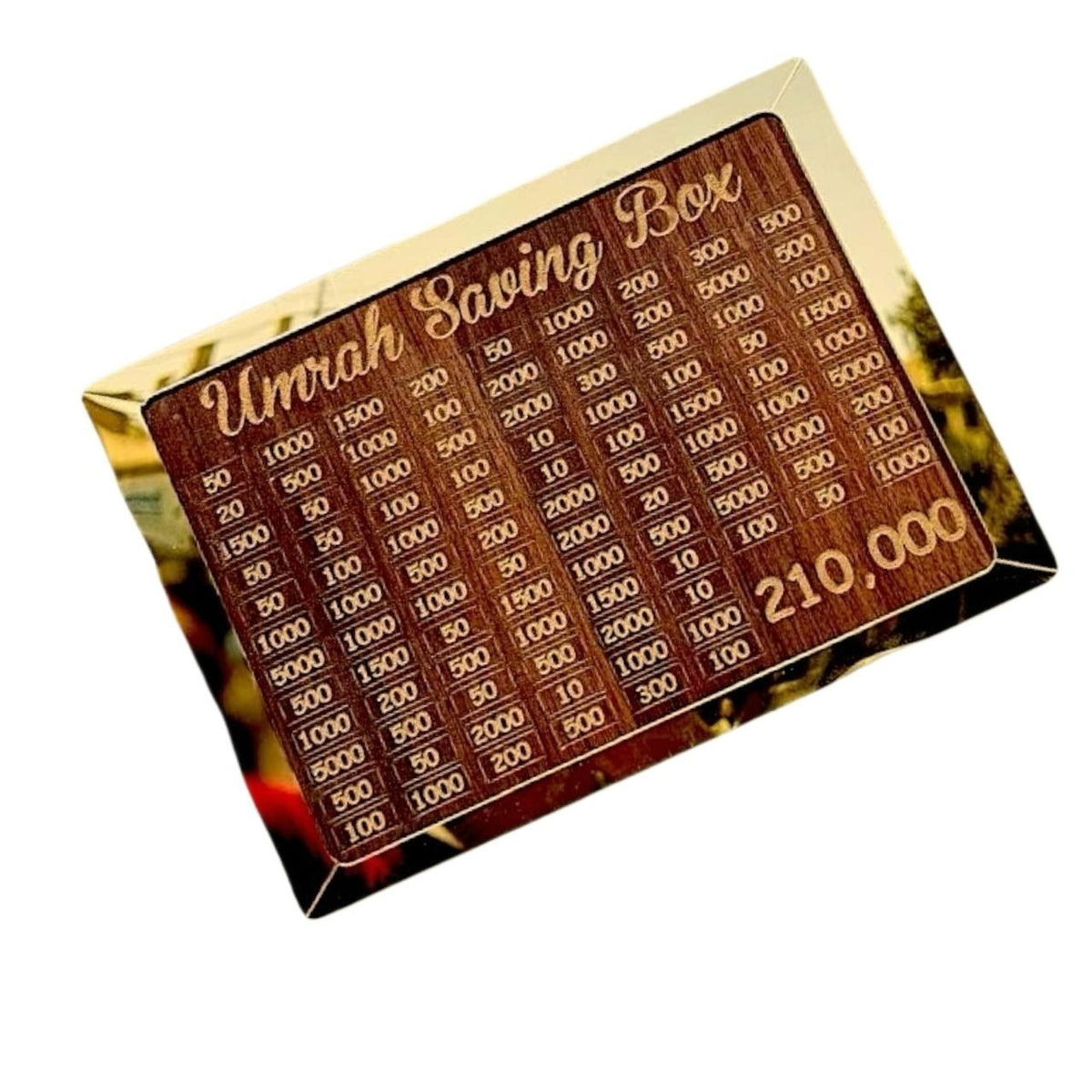 Umrah Savings Box 280 Days Wooden Money Saving Jar for Hajj Umrah