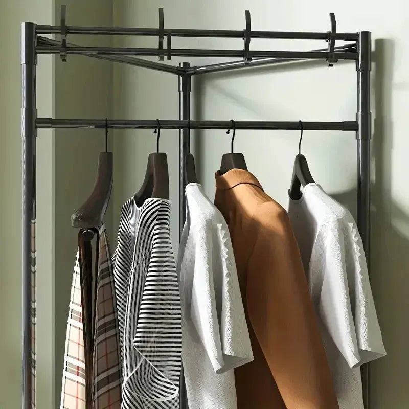 Multifunctional Corner Coat Rack | Nail-Free Installation | Space-Saving Coat & Storage Organizer | Waterproof & Durable | 3 Layers