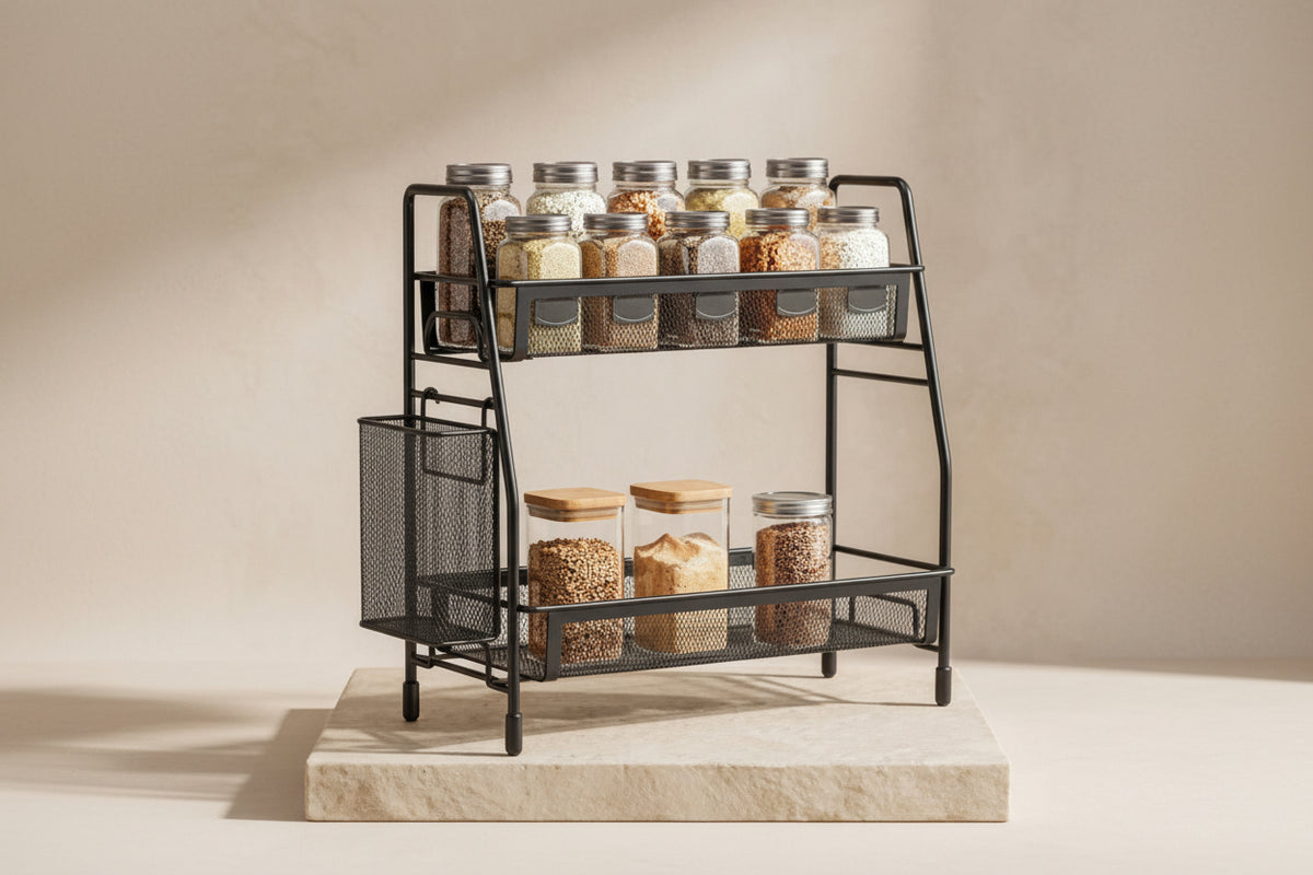 Black Stainless Steel Storage Organizer